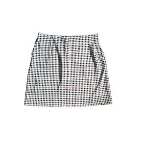 H&M | Houndstooth Black Pink and White A-Line Mini Skirt Size Medium